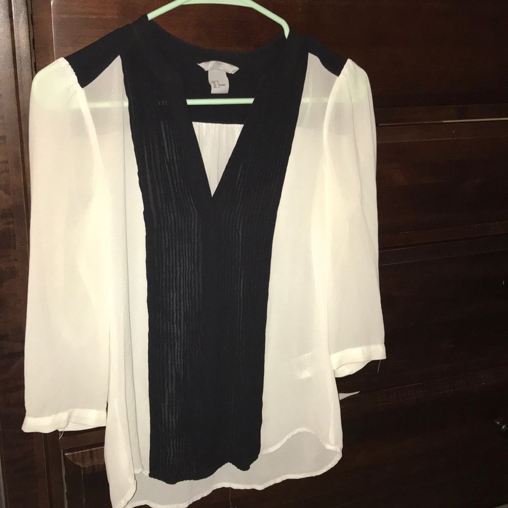 Black and white chiffon shirt